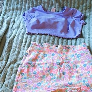 Set Wild Fable Purple Crop Top  And Mini